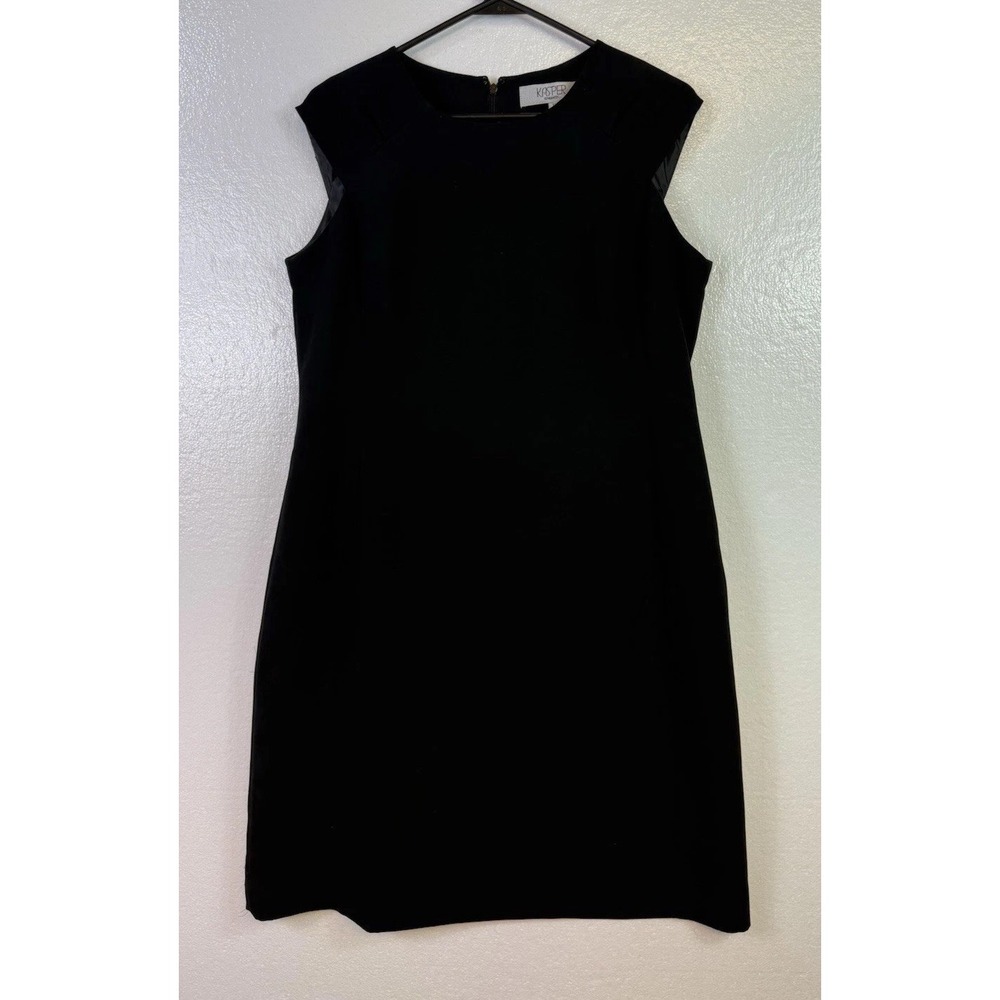 Kasper Black Sleeveless Sheath Dress Womens Sz 10 Office Career Lined Going Out - Picture 2 of 8
